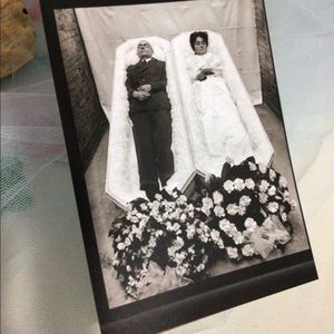 Reprint Photo Man & Wife Side By Side Caskets Post Mortem Memory Photography